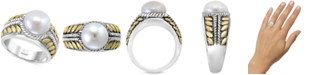 EFFY Collection EFFY&reg; Cultured Freshwater Pearl (10mm) Two-Tone Statement Ring